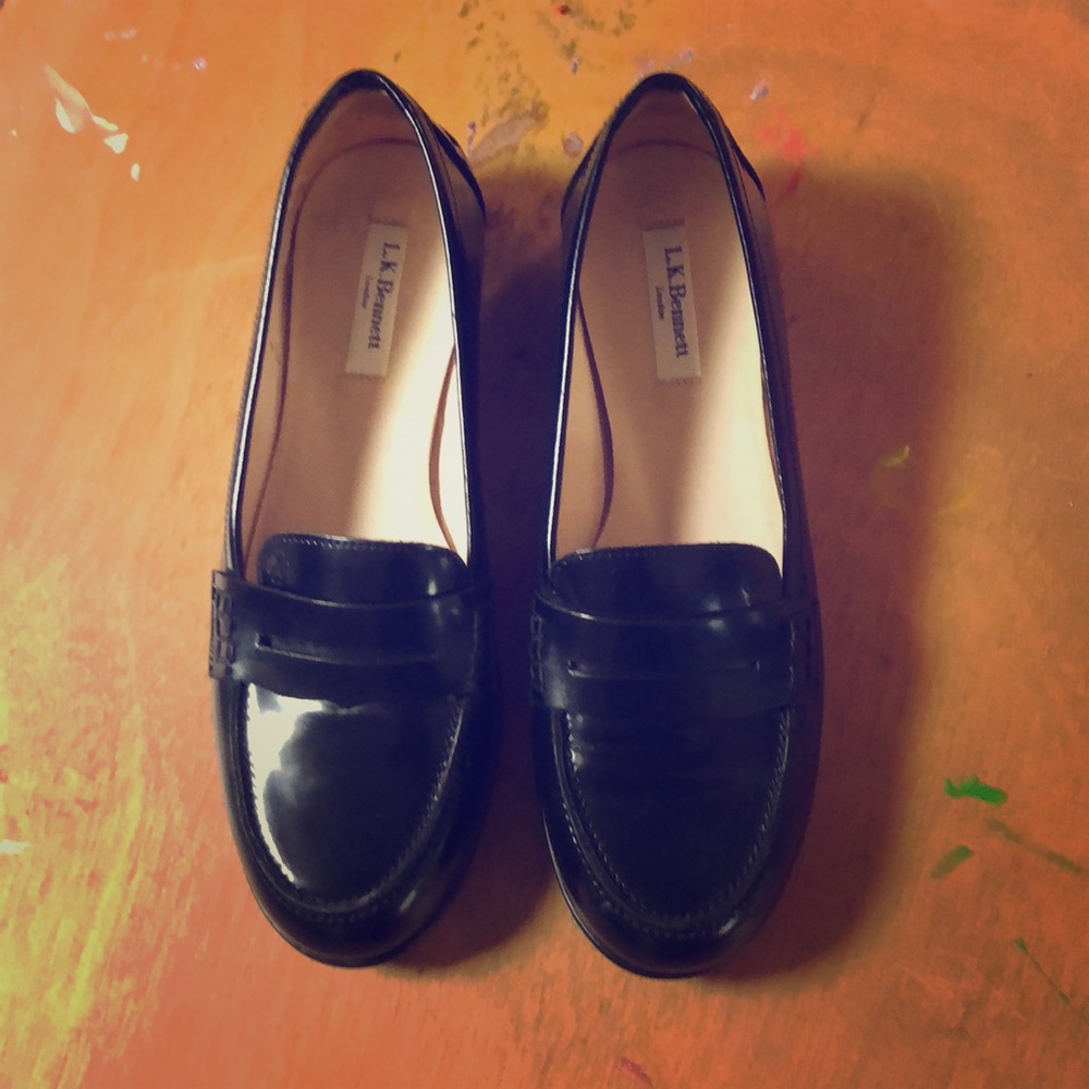 L.K. Bennett Vera high shine flat loafer